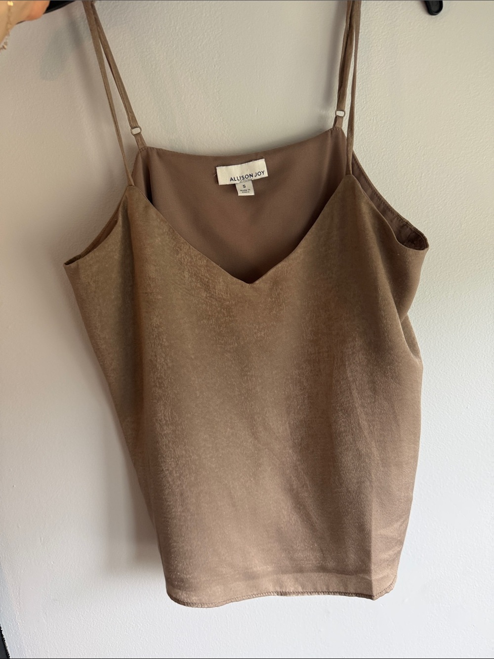 Allison Joy Taupe Satin V-Neck Cami